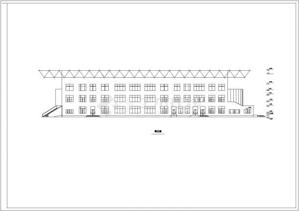 某框架结构学校体育馆结构设计施工CAD图-图二