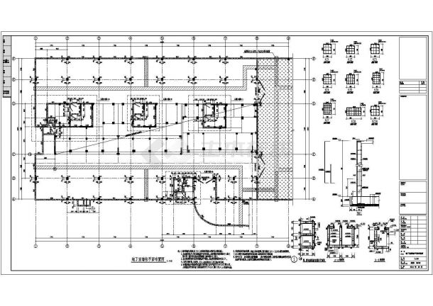 某地下一层框架结构地下车库结构施工图-图二
