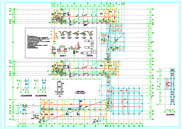 某小学大楼框架结构设计施工CAD图-图二