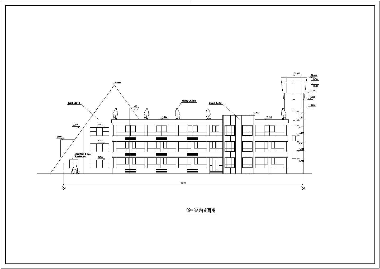 3层2528平米幼儿园建筑初步cad设计图