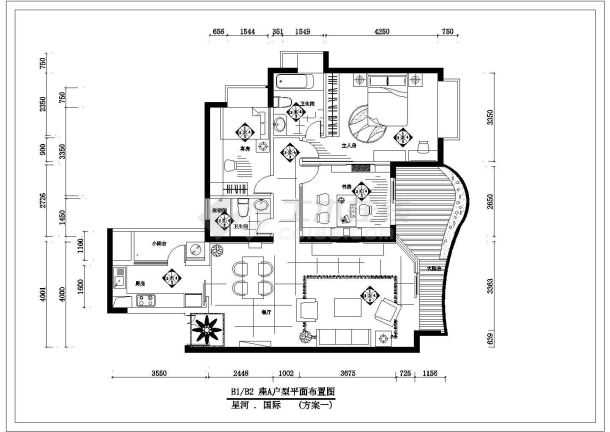 某经典全套家装室内设计cad施工图纸-图二