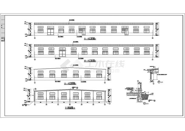 全套门式钢架结构厂房设计施工CAD图纸 -图一