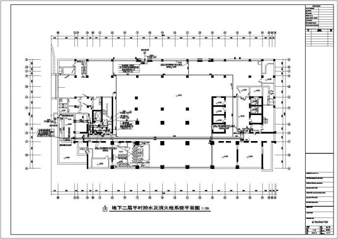 某地医院二层人防工程建筑给排水设计施工图_图1
