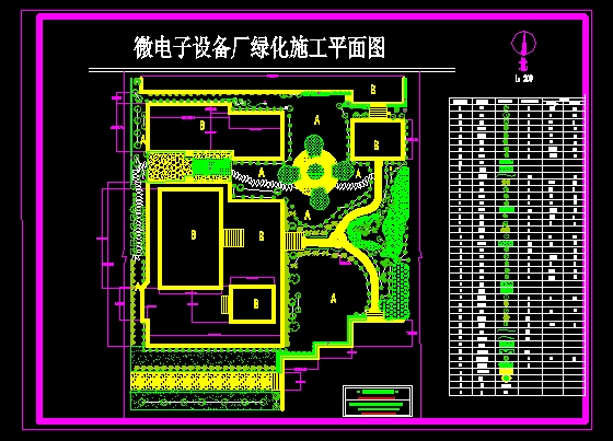 微电子设备厂绿化施工平面图