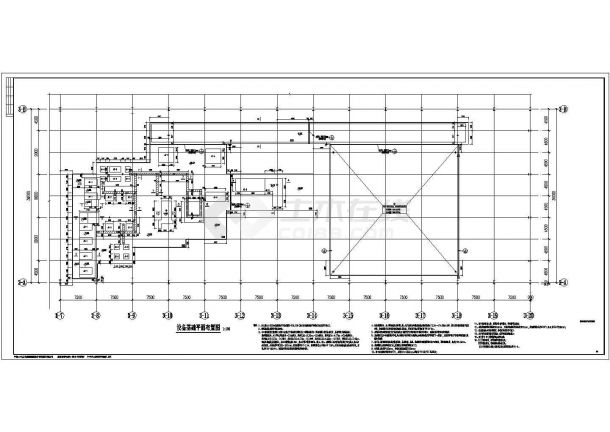 某基础面积有500平左右工程大型设备基础设计图-图二