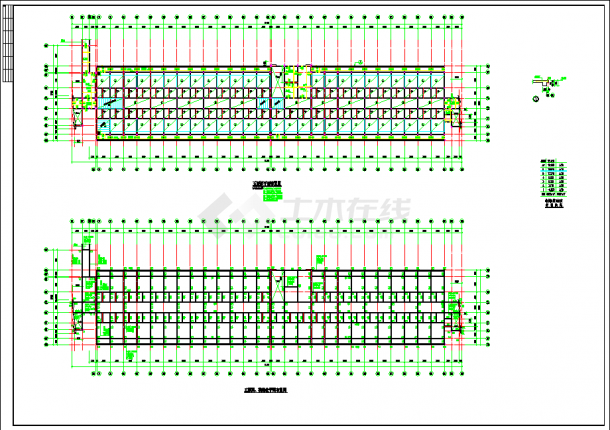 某学校公寓楼框架结构设计施工CAD图-图二