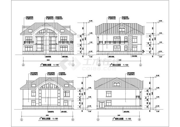 某二层带疗养房住宅楼详细建筑设计图-图二