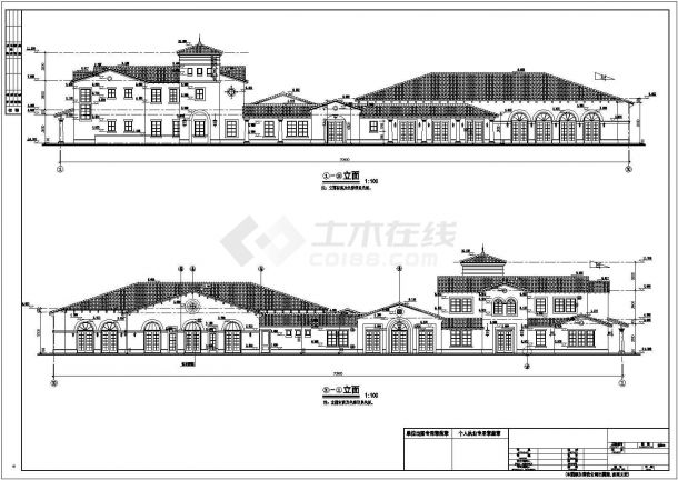 某地大型别墅区欧式会所建筑施工图（含设计说明）-图二