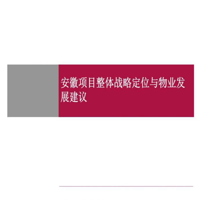 安徽项目整体战略定位与物业发展建议.ppt_图1