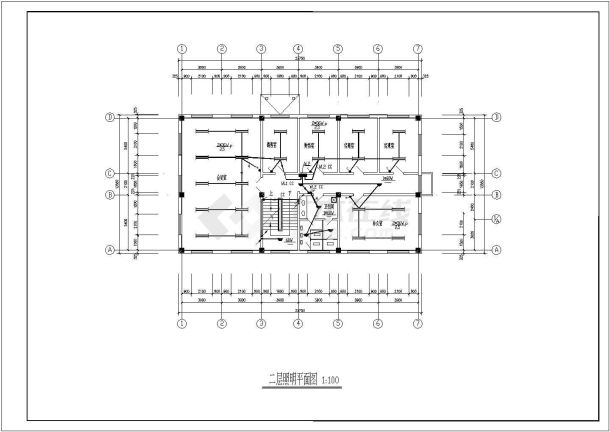 某市写字楼电气设计方案施工cad图-图二