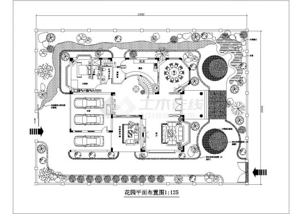 三层别墅包括花园室内设计方案图纸-图二