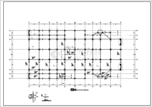 某地区办公楼报告厅的钢结构CAD图-图一