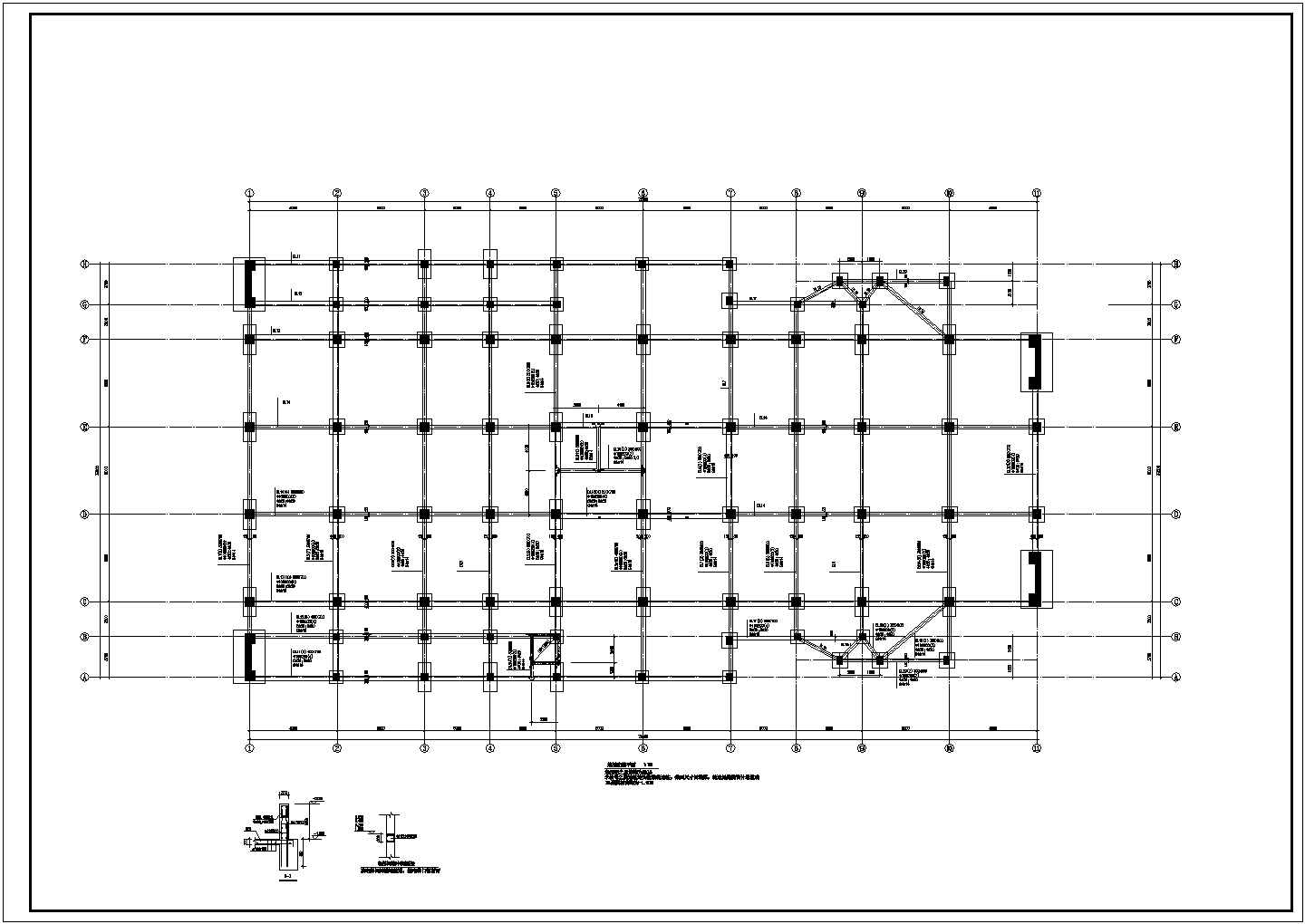 某地区办公楼报告厅的钢结构CAD图
