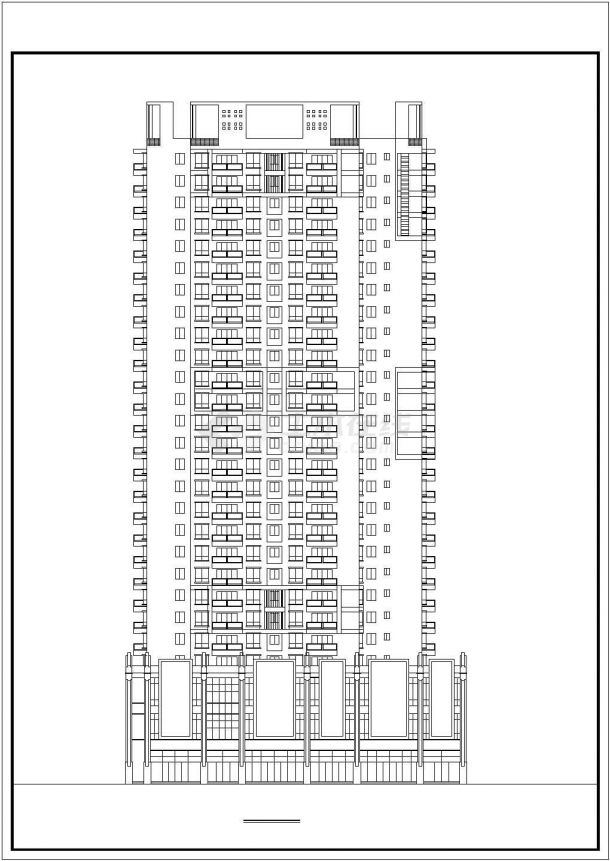 南方沿海城市28层一梯八户高层商住楼建筑设计方案-图一
