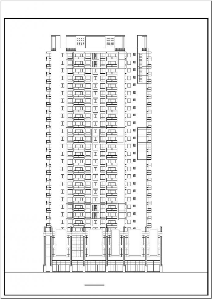 南方沿海城市28层一梯八户高层商住楼建筑设计方案_图1