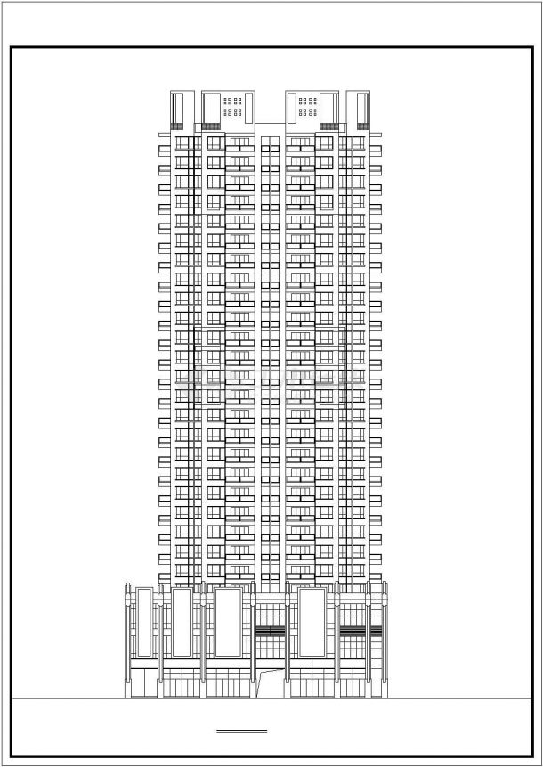 南方沿海城市28层一梯八户高层商住楼建筑设计方案-图二