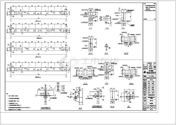 厂房结施设计方案与施工全套CAD图纸-图二