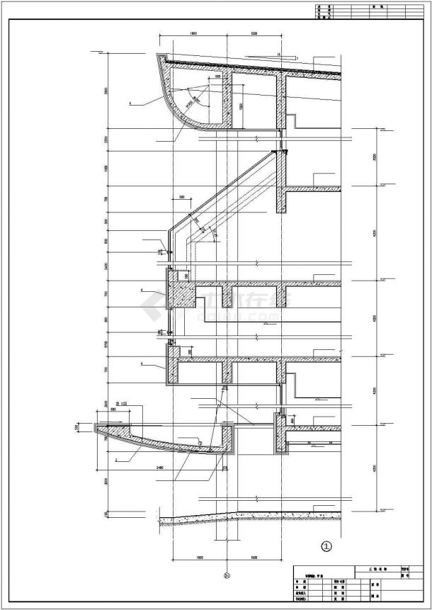 某地小型详细的会所建筑施工图（共5张）-图二