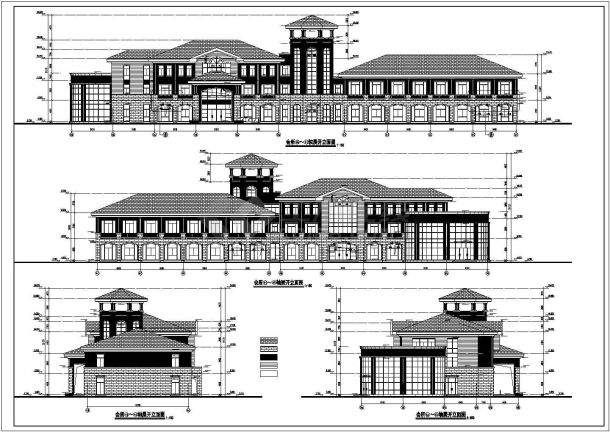 某地小型休闲高档会所建筑方案设计图-图一