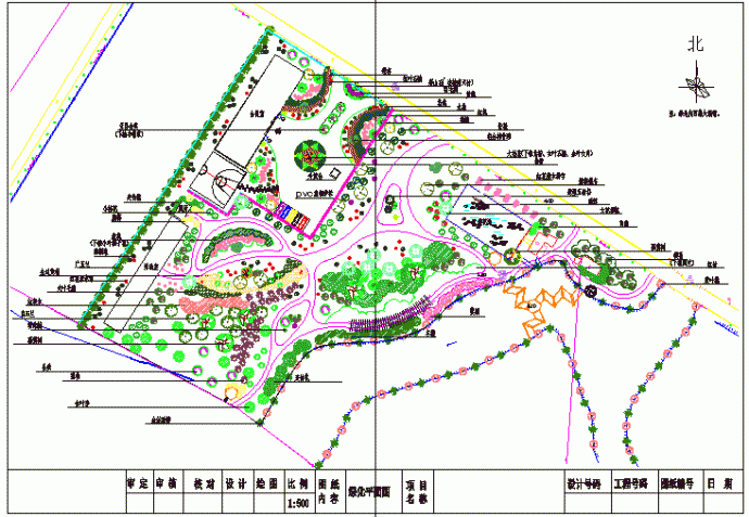 某大型公园植物建筑配置CAD设计图纸_图1