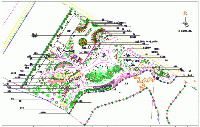 某大型公园植物配置CAD设计图纸_图1