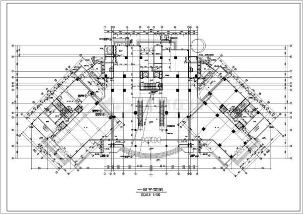 某广场建筑CAD设计施工平面图纸-图二