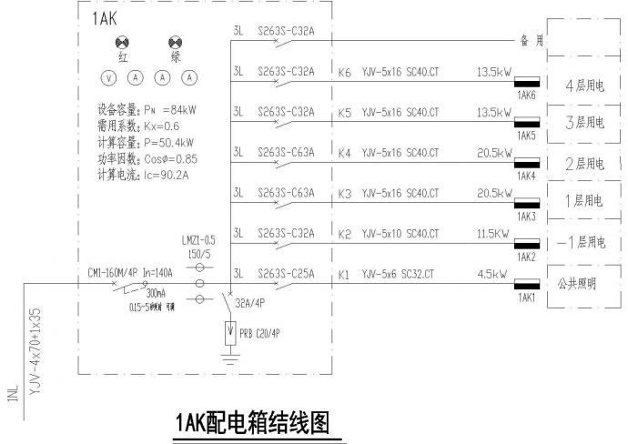 某幼儿园配电箱接线图_图1