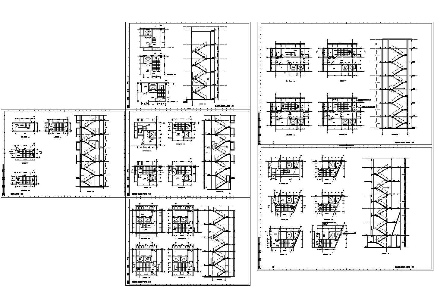 核心筒楼梯全套建筑设计CAD图