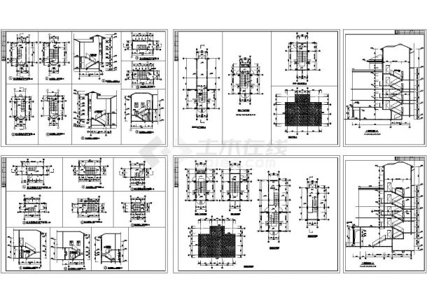 复式小康住宅楼梯建筑设计CAD图-图一