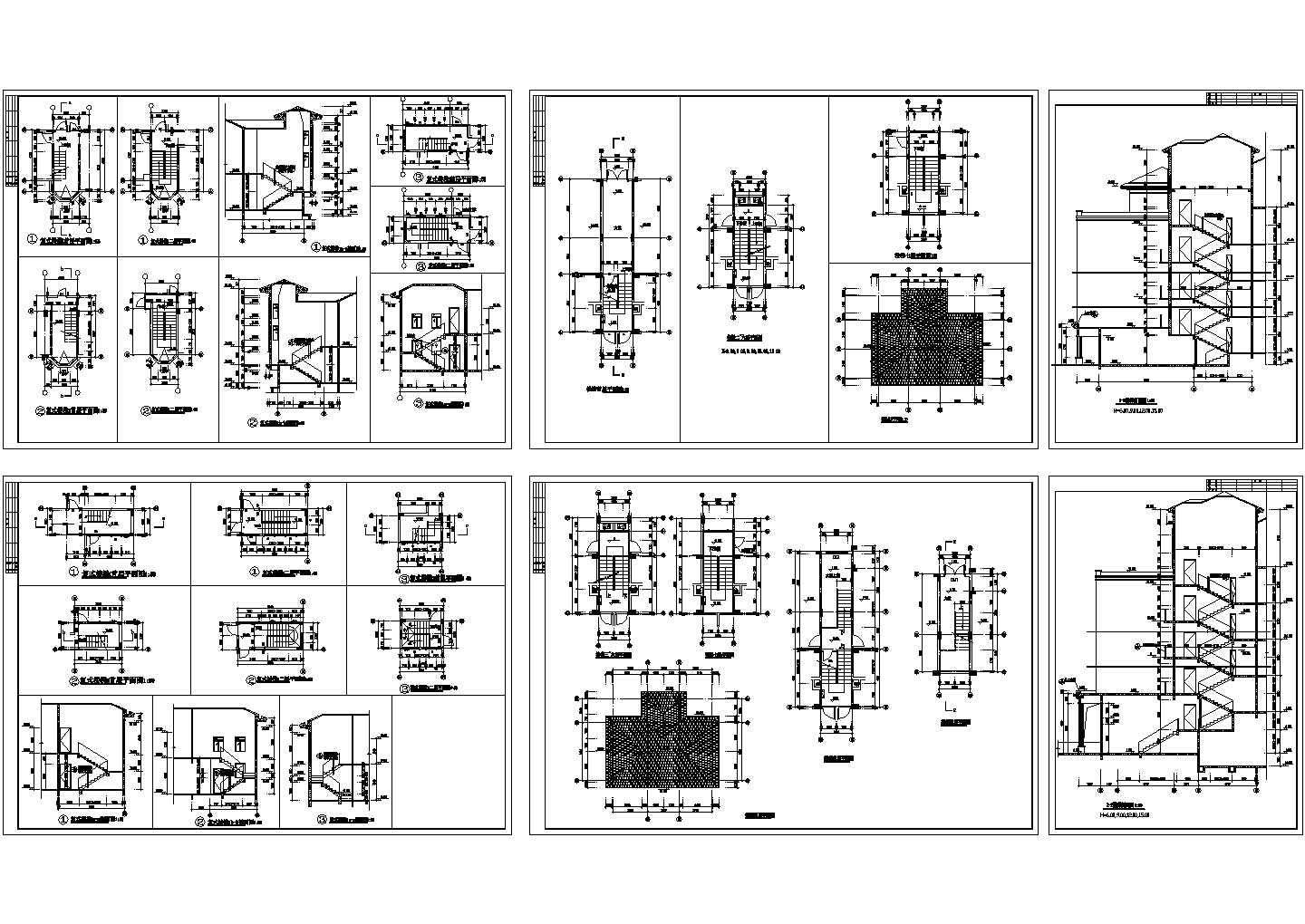 复式小康住宅楼梯建筑设计CAD图