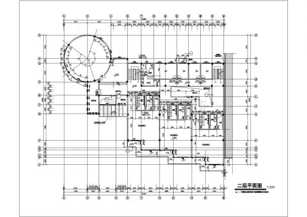  某地3层幼儿园建筑设计cad图纸-图二