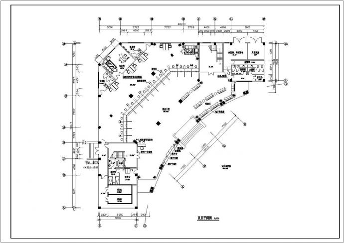 某两层银行营业厅装修cad平面施工设计图_图1