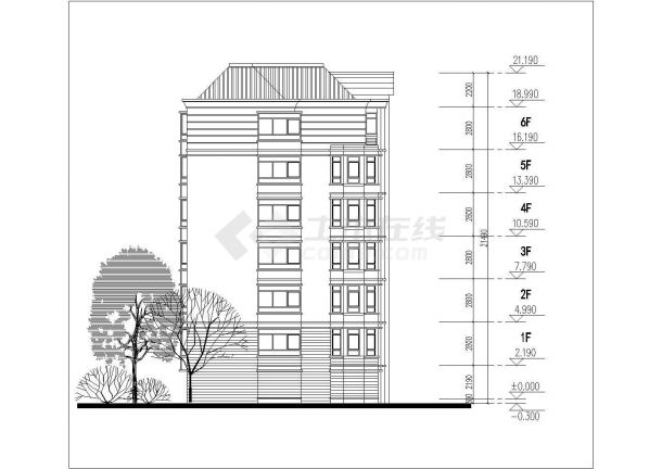 六层359平方米住宅建筑设计图纸-图二