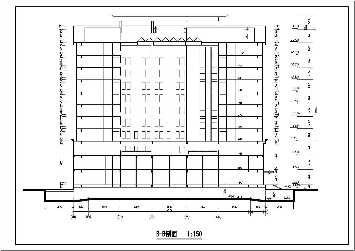小高层酒店CAD设计方案施工图纸