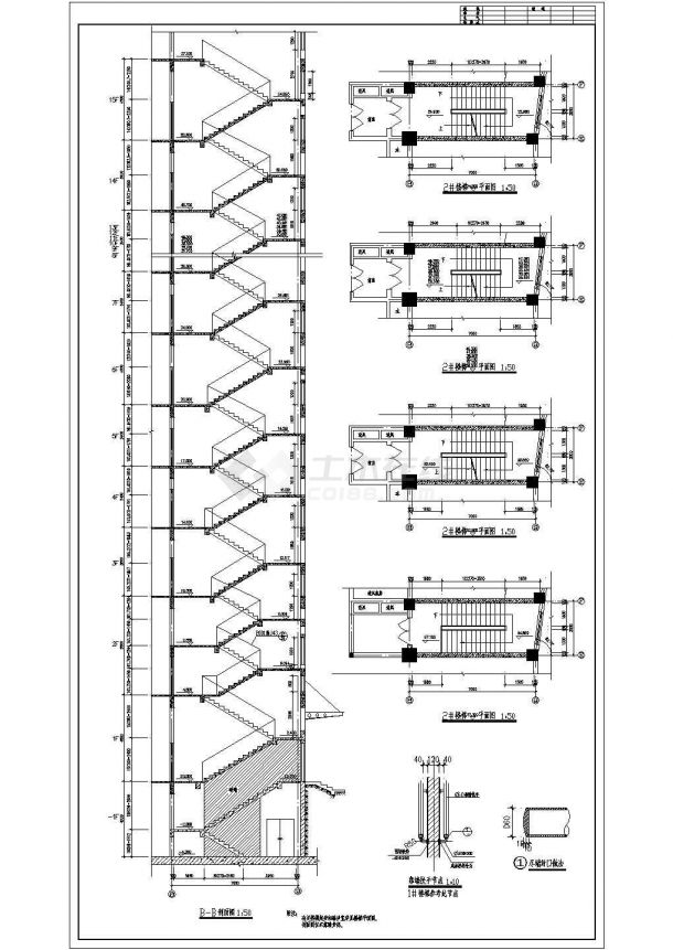 小高层旅馆CAD设计建筑施工图纸-图二
