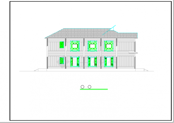 某地商业街茶楼建筑设计施工CAD图-图二