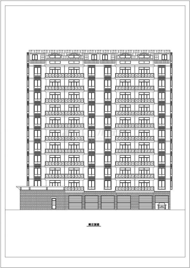 某花园小高层住宅楼建筑方案cad设计图-图一