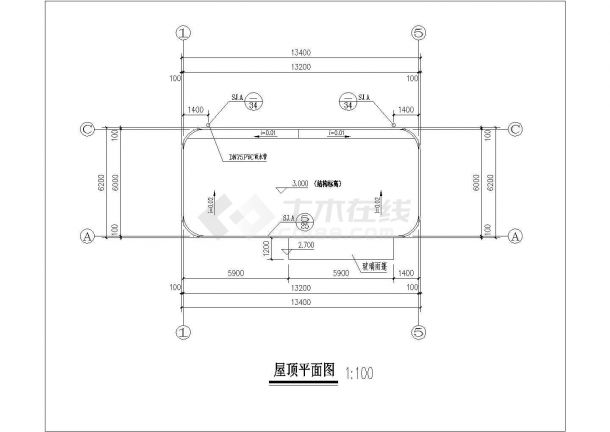 某市变电房管理房施工设计cad图-图二