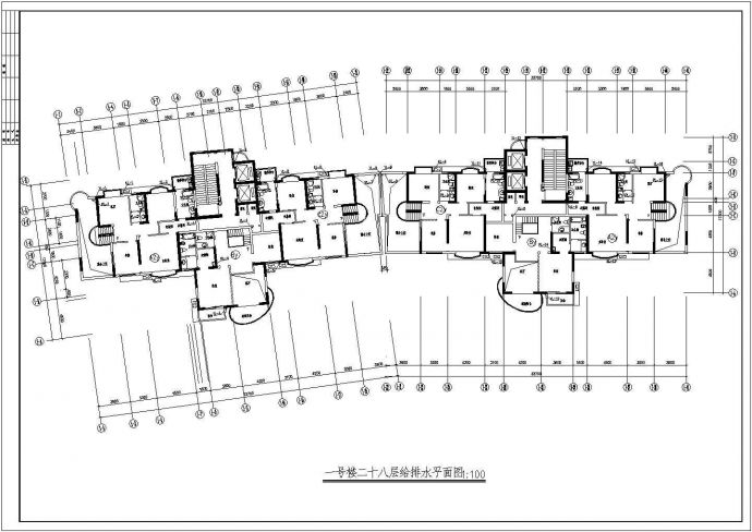 某地二十八层住宅楼建筑给排水设计图_图1