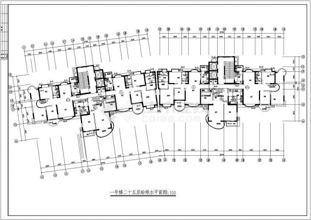 某地二十八层住宅楼建筑给排水设计图-图二