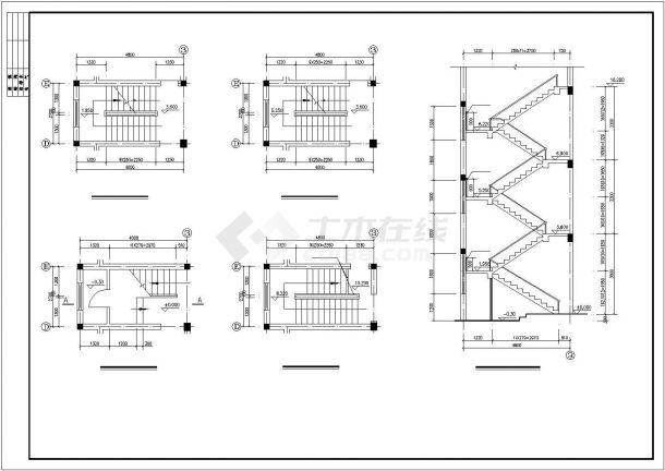天津市某地区3层别墅建筑CAD施工图-图二