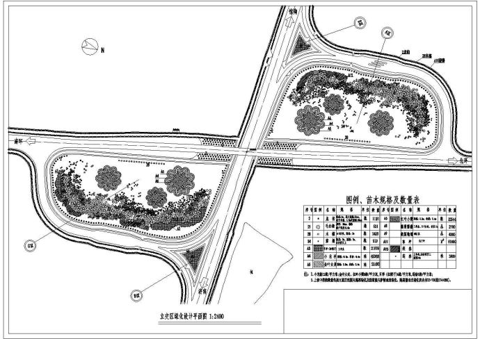 某立交区景观绿化CAD设计施工图纸_图1