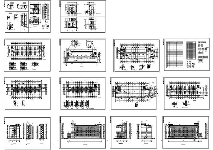六层框架结构快捷酒店建筑设计方案图_图1