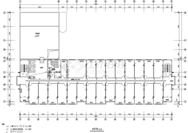 某地大型五层办公楼电气CAD设计图-图二