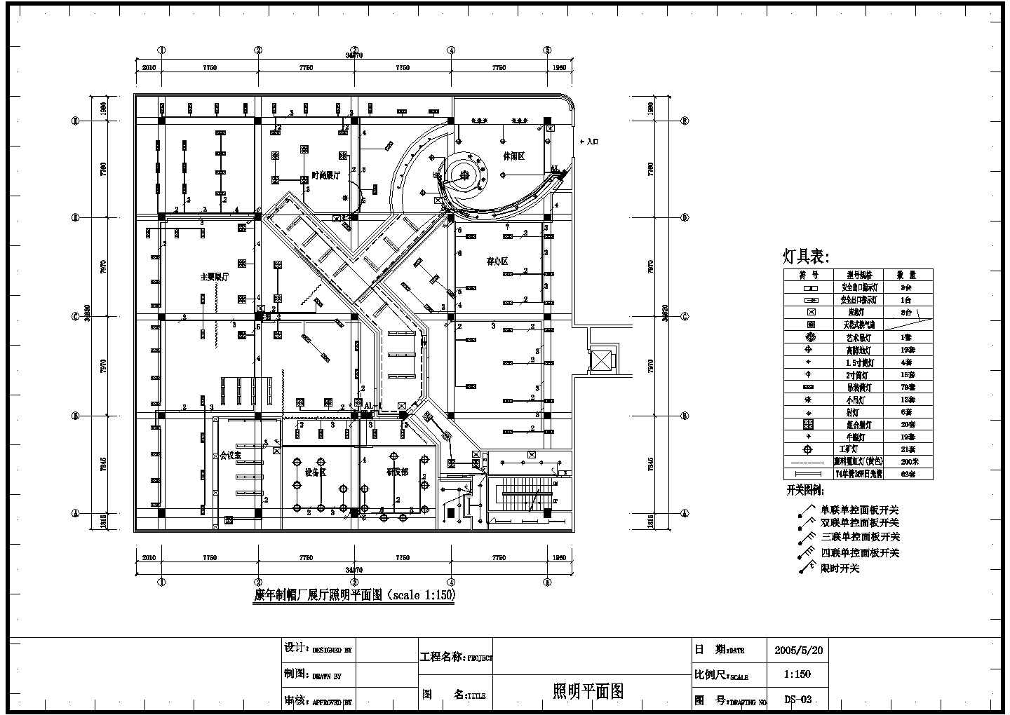 某地展厅电气CAD设计图（含设计说明）