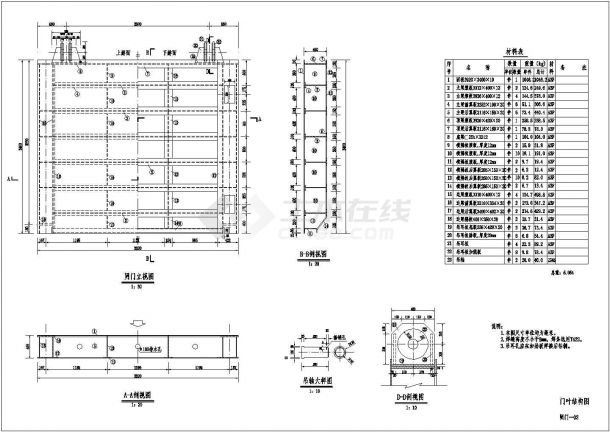 进水口3.2mx3.2m潜孔式快速闸门结构图-图二