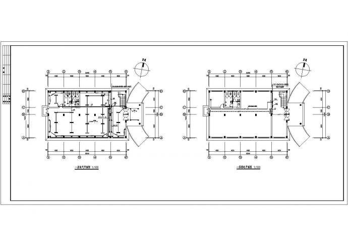 某地小型两层办公楼电气CAD设计图_图1