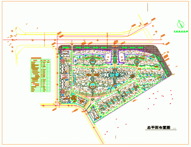某商业住宅小区景观CAD总平面布置图-图一