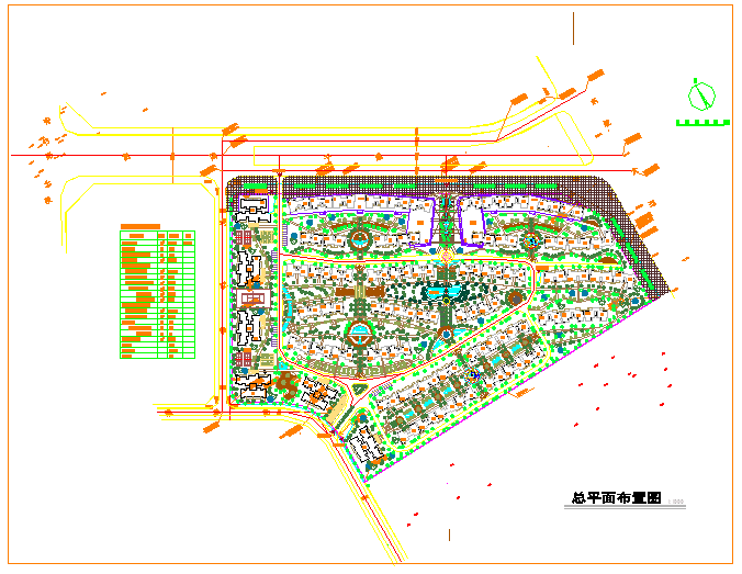 某商业住宅小区景观CAD总平面布置图