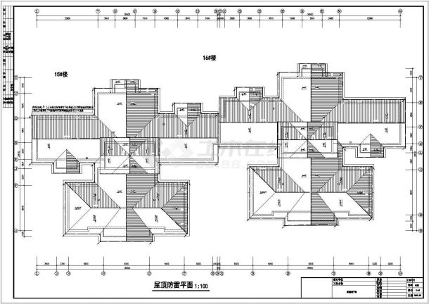 某地区十六层强弱电CAD施工图纸-图一